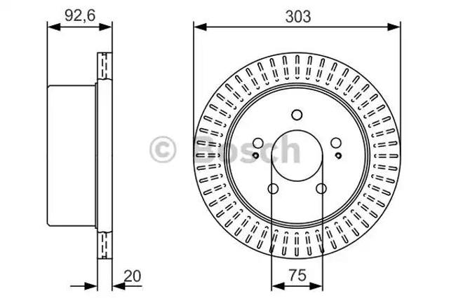Задний тормозной диск 0986479V26 BOSCH