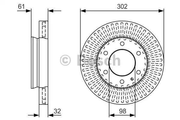 0986479V32 BOSCH Передние тормозные диски купить в Винница