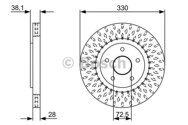 Передний тормозной диск 0986479V85 BOSCH