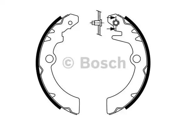 Задние барабанные тормозные колодки 0986487760 BOSCH
