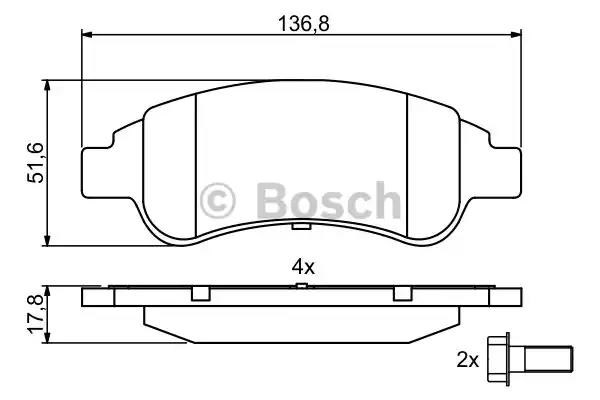 Колодки тормозные передние дисковые 0986494027 BOSCH