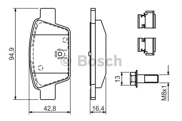 BOSCH 0986494030 Колодки тормозные задние дисковые в наличии Харьков