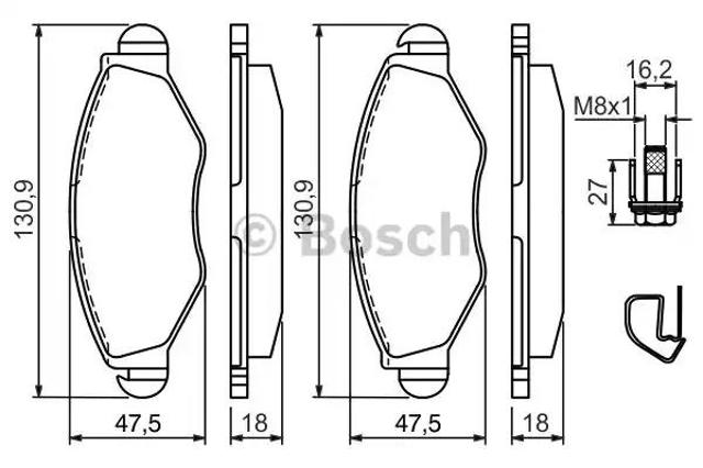 Тормозные колодки 0986494039 BOSCH