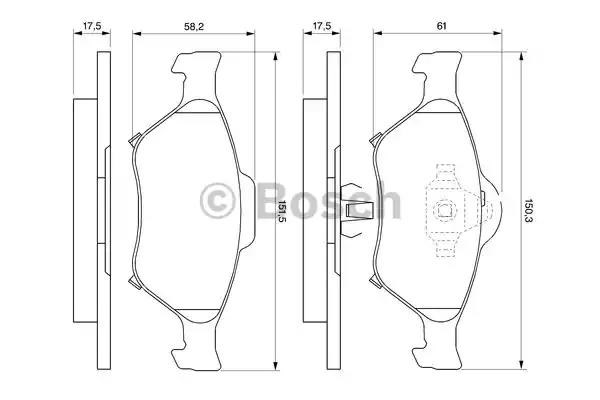 BOSCH 0986494101 Колодки тормозные передние дисковые в наличии Каменское