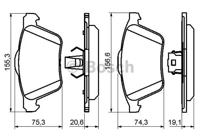 0986494159 BOSCH Колодки тормозные передние дисковые купить в Винница