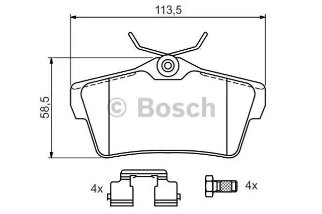 BOSCH 0986494192 Колодки тормозные задние дисковые в наличии Львов