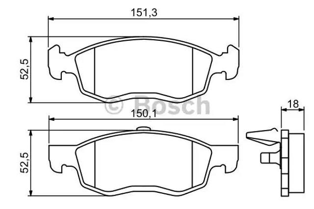 Передние тормозные колодки 0986494197 BOSCH