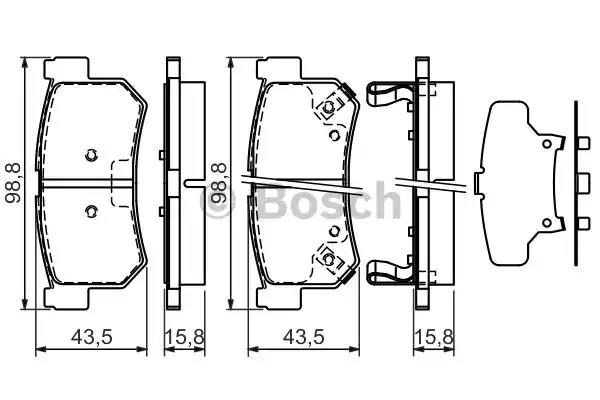 0986494237 BOSCH Задние тормозные колодки купить в Львов