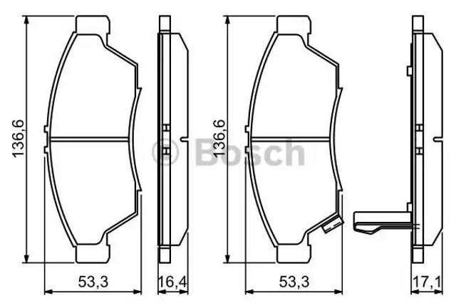 Колодки тормозные передние дисковые 0986494238 BOSCH