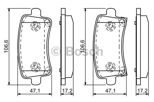 Задние дисковые колодки 0986494297 BOSCH