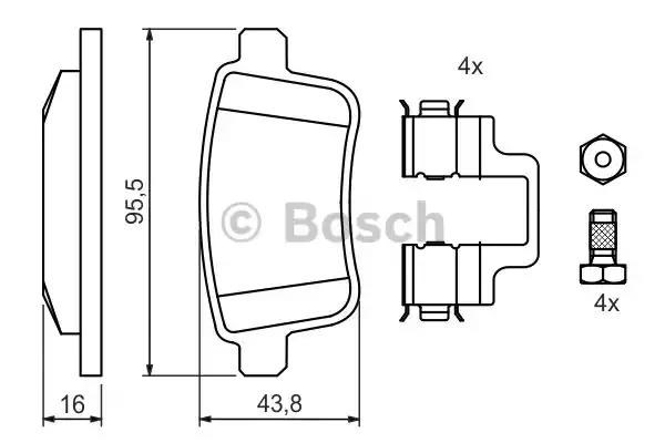 BOSCH 0986494331 Колодки тормозные задние дисковые в наличии Полтава
