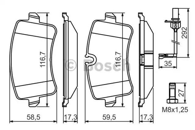 Колодки тормозные задние, дисковые 0986494446 BOSCH