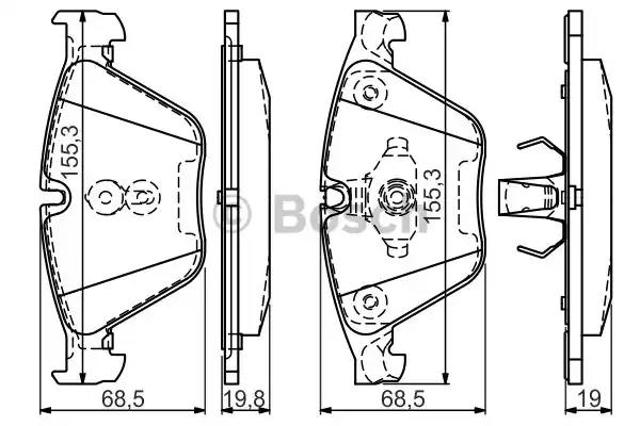 0986494549 BOSCH Колодки тормозные передние дисковые купить в Черкассы
