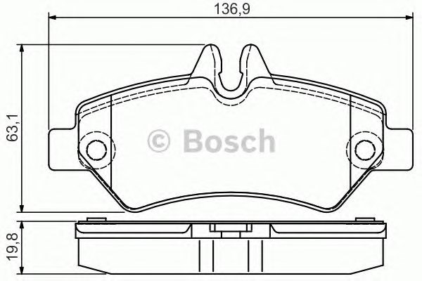 BOSCH 0986495100 Колодки тормозные задние дисковые в наличии Житомир