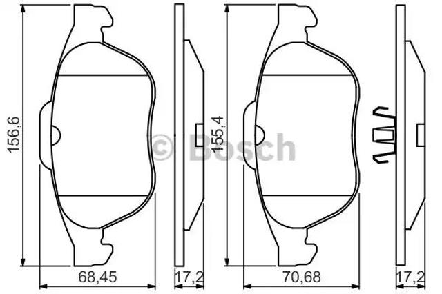 Передние тормозные колодки 0986495264 BOSCH