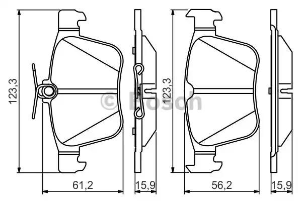 Задние колодки 0986495346 BOSCH