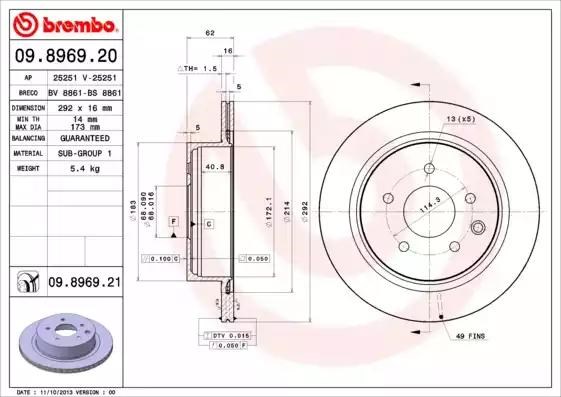 09896920 BREMBO Тормозные диски купить в Чернигов