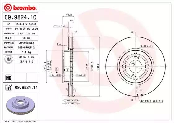 09982410 BREMBO Диск тормозной передний купить в Черновцы