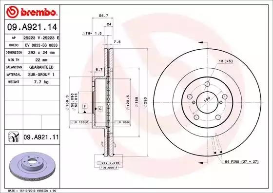 09A92111 BREMBO Передние тормозные диски купить в Чернигов