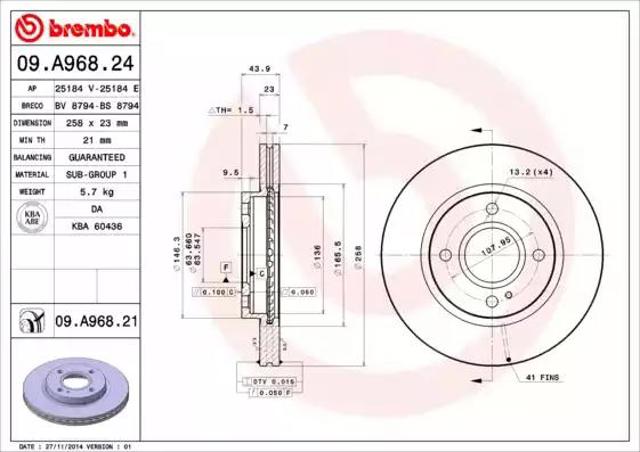 09A96824 BREMBO Диск тормозной передний купить в Запорожье