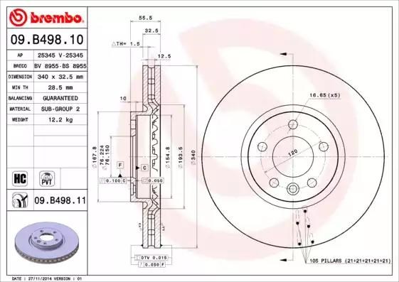 Ротор тормозной 09B49810 BREMBO