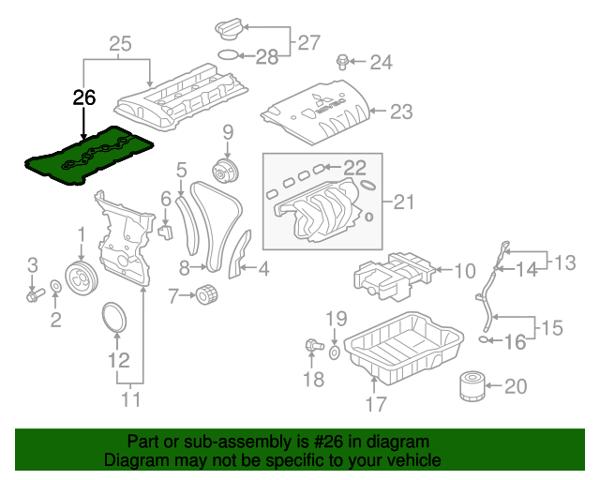 Прокладка клапанной крышки двигателя 1035A698 MITSUBISHI