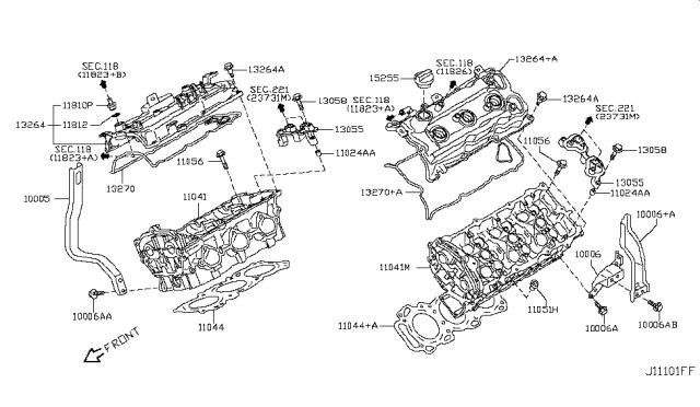 Прокладка ГБЦ левая 11044EA205 NISSAN