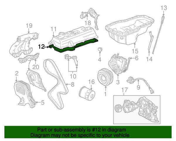 TOYOTA 1121374020 Прокладка клапанной крышки двигателя в наличии Винница