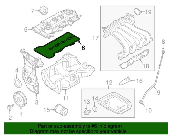 NISSAN 132701KT0A Прокладка клапанной крышки двигателя в наличии Ирпень