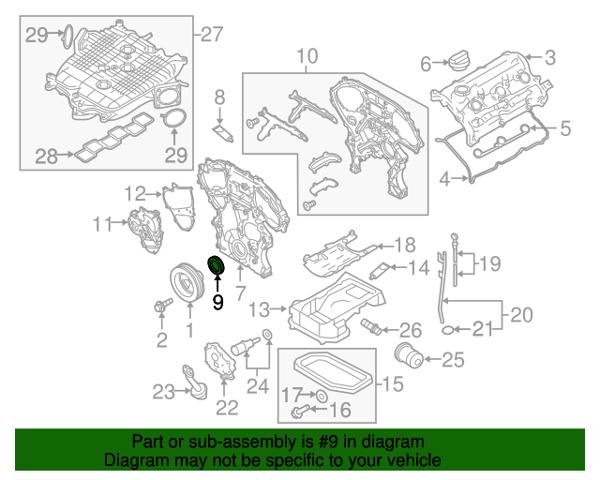 NISSAN 1351031U10 Сальник коленвала двигателя передний в наличии Харьков