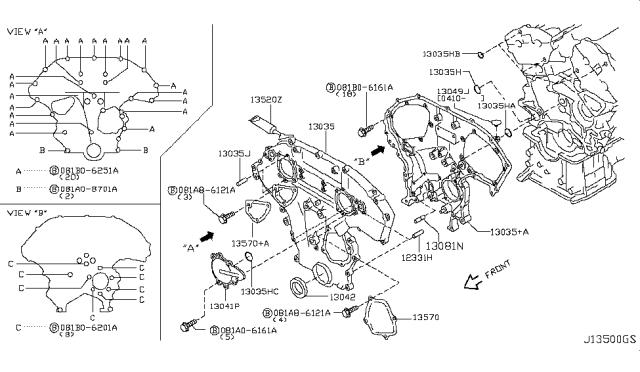 1351031U10 NISSAN Сальник коленвала купить в Хмельницкий