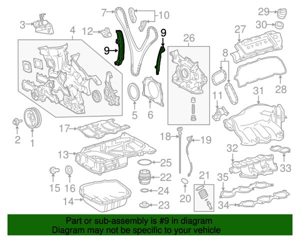 135590P010 TOYOTA Башмак натяжителя цепи ГРМ купить в Хмельницкий