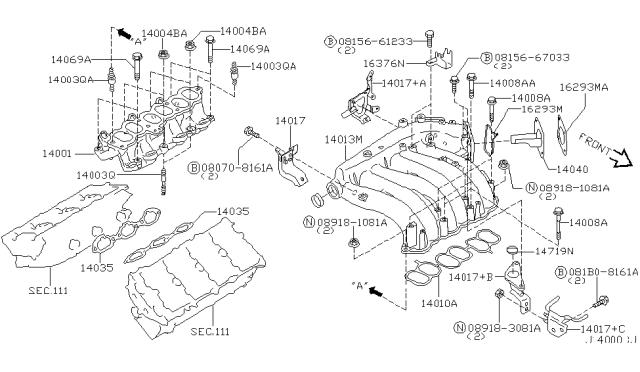 NISSAN 140332Y901 Прокладка впускного коллектора верхняя в наличии Николаев