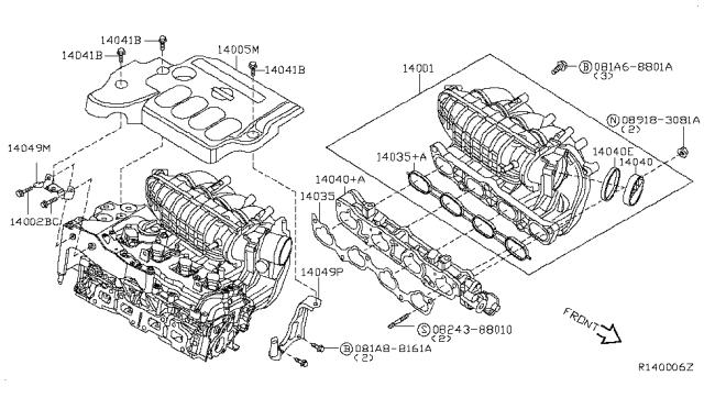 NISSAN 14035JA00A Прокладка впускного коллектора в наличии Ирпень