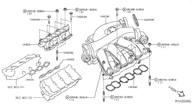 Прокладка на дроссельную заслонку 16175JA10B NISSAN