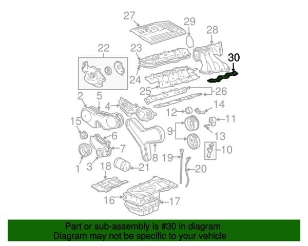 TOYOTA 1717662030 Прокладка впускного коллектора верхняя в наличии Украина