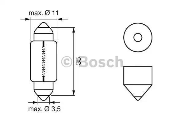 1987302211 BOSCH Лампочка плафона освещения салона/кабины купить в Кривой Рог