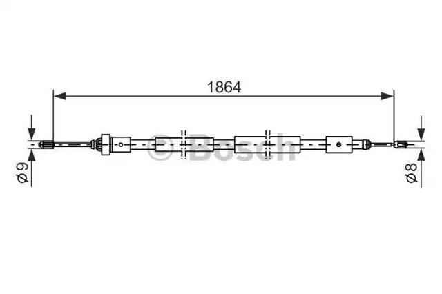 Трос ручника задний правый 1987477591 BOSCH
