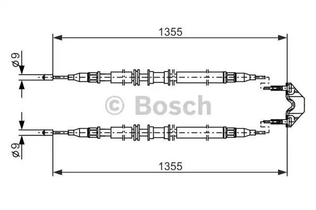Трос стояночного тормоза промежуточный 1987477868 BOSCH