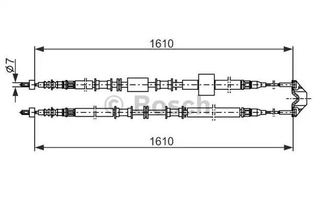Трос ручного тормоза задний правый/левый 1987477936 BOSCH