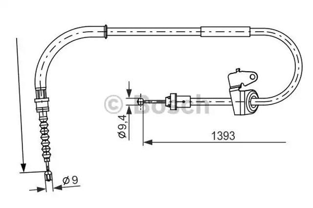 Трос стояночного тормоза задний левый 1987482227 BOSCH