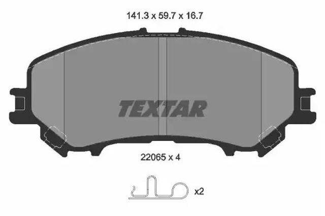 Колодки передние 2206503 TEXTAR