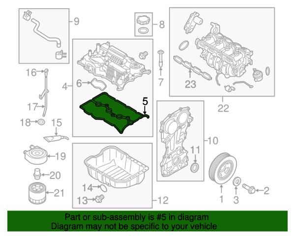 HYUNDAI 224412GGB0 Прокладка клапанной крышки двигателя в наличии Николаев