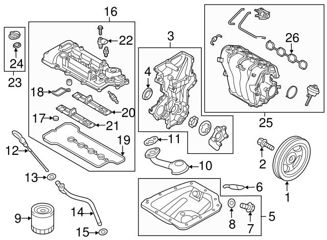 Прокладка крышки клапанов комплект 224452B800 HYUNDAI