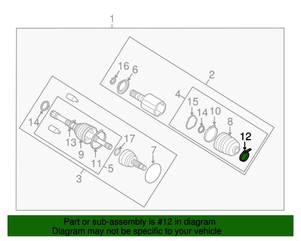 Хомут пыльника ШРУСа, универсальный 23242GA410 SUBARU