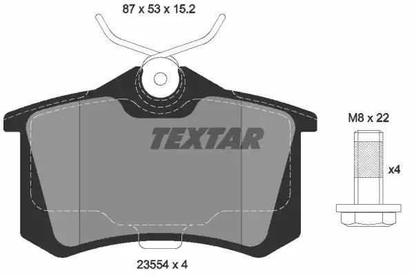 Комплект задних колодок 2355401 TEXTAR