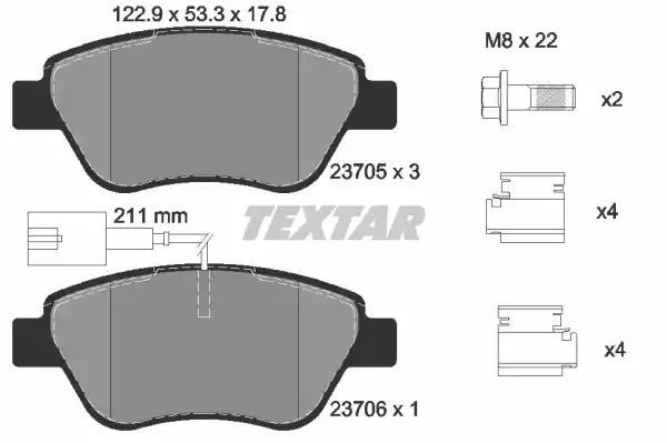 Колодки передние 2370502 TEXTAR