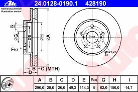Диск тормозной передний 24012801901 ATE