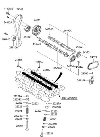 HYUNDAI 242212B000 Звездочка-шестерня распредвала двигателя, выпускного в наличии Ужгород