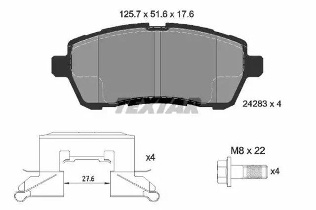Колодки передние 2428302 TEXTAR